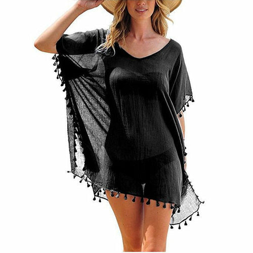 Chiffon Tassels Beach Wear Women Swimsuit Cover Up Swimwear Bathing